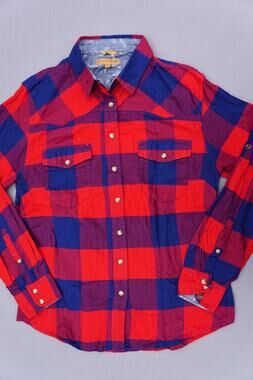 Jachs Girlfriend BEA Western Flannel Pearl Snap Shirt Woman's Size S